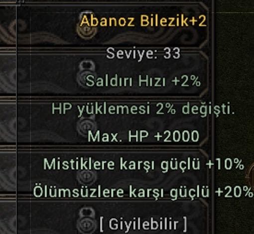 2K HP 20ÖLÜMSÜZ BİLEZİK
