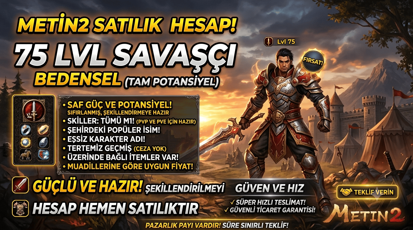 1MAİL 1ID 75LV SAVAŞCI BOŞ HESAP
