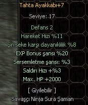 TAHTA AYAKKABI +7 2000 HP 20 EXP
