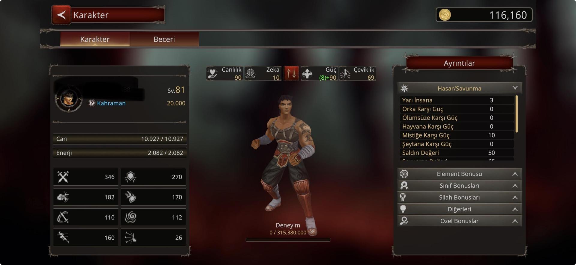 81 lvl biyo tugiste savasci
