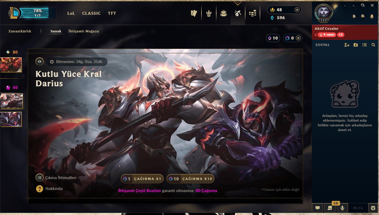 117Lv 99Kostumlu