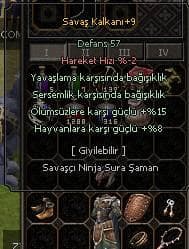 +9 SAVAŞ KALKANI SERSEM YAVAŞLAMA 15 ÖLÜMSÜZ 8 HAYVAN