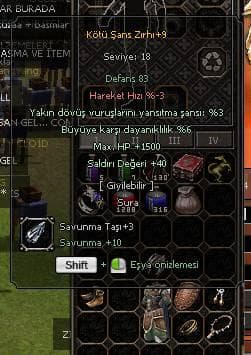 +9 KÖTÜ ŞANS SURA ZIRHI 1500HP 40 STR +3 SAVUNMA TAŞLI