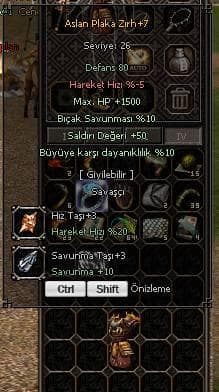 +7 ASLAN PLAKA 1500HP 50 STR +3 HIZ SAVUNMA TAŞLI