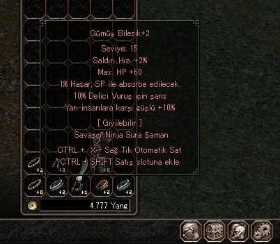 2k hp iç itemler 10 yarı 10 delici gümüş 2khp 20 hayvan bilzeik 4item