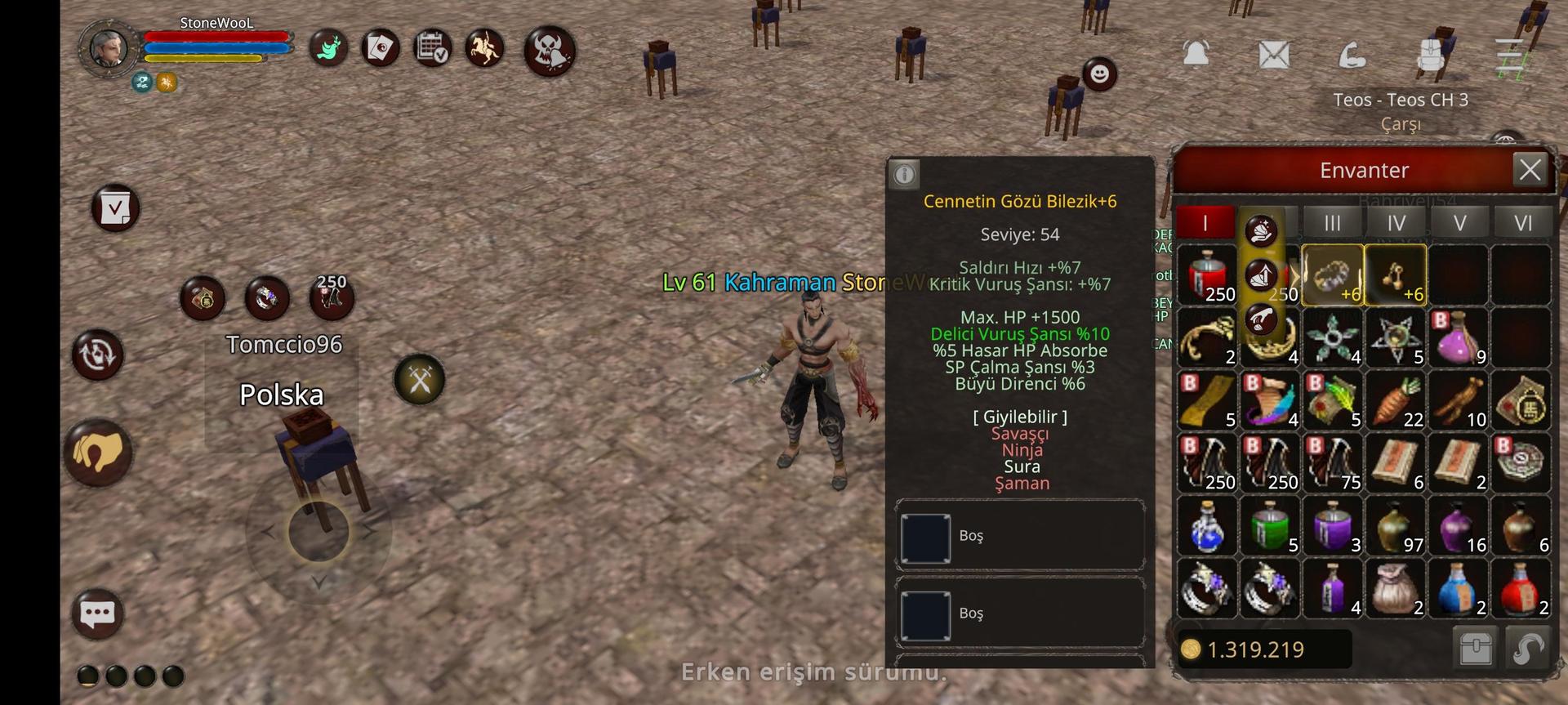 Satılık 61 lvl sura büyülü keskinlik g1 TEOS (AÇIKLAMAYI OKU)