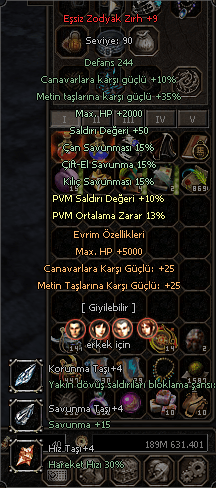 Full evrimli pvmli Zodyak Zırh