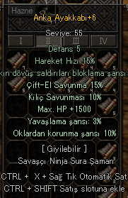 Anka Ayakkabı +6 35 Sav + 1500 hp ELİT PARÇA