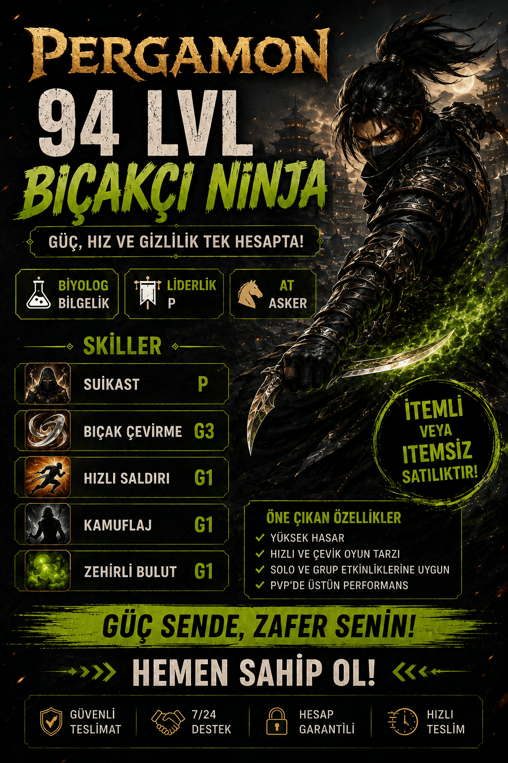 94 LVL BIÇAKÇI NİNJA BİYOLOG BİLGELİK