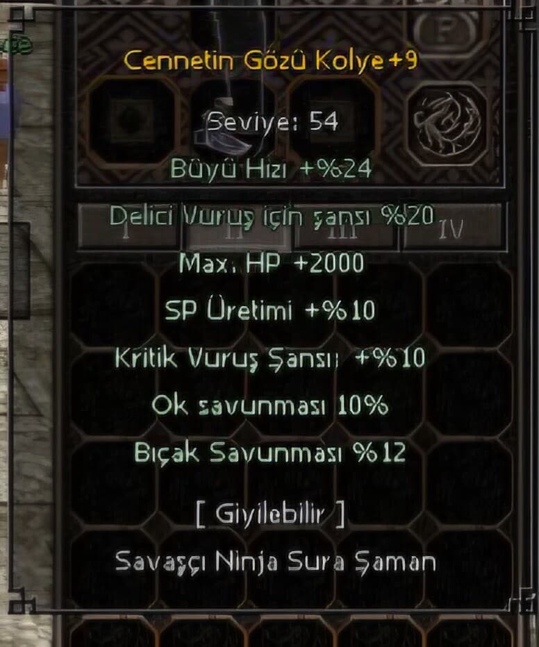 +9 CENNET GÖZÜ KOLYE