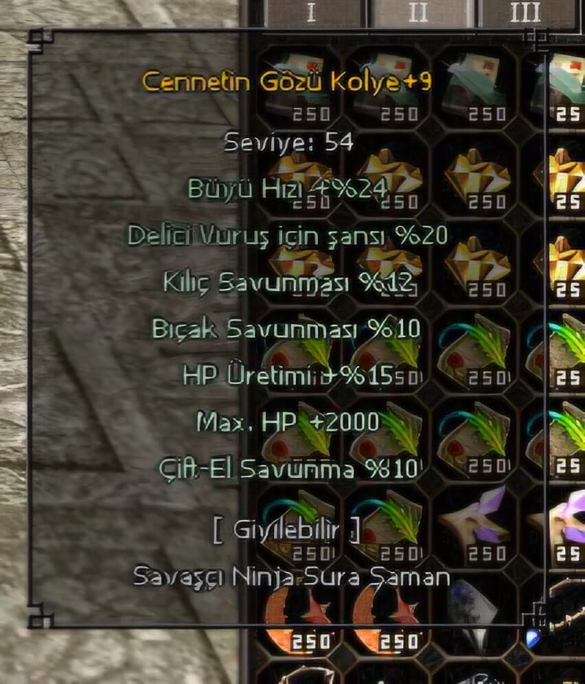 +9 CENNET GÖZÜ KOLYE