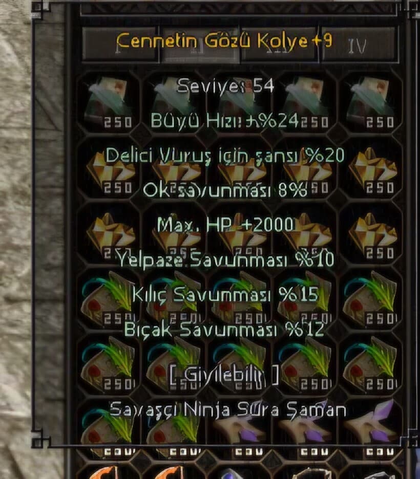 +9 CENNET GÖZÜ KOLYE