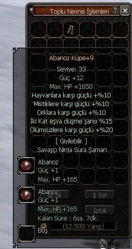 +9 ABANOZ KÜPE KELEPİİR