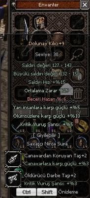 +9 dolu 25 ort yarı krıtık taşlı 5 efsun