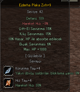 +9 EJDERHA PLAKA ZIRHI 15 KILIÇ 15 ÇİFTEL 10 HPABS 1K HP ELİTİN OĞLU