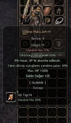 +9 DEMİR PLAKA ZIRH ORMANLIK