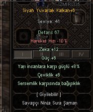 12 Zeka 6 Güç 6 Ceviklik 8 yarı Sersem