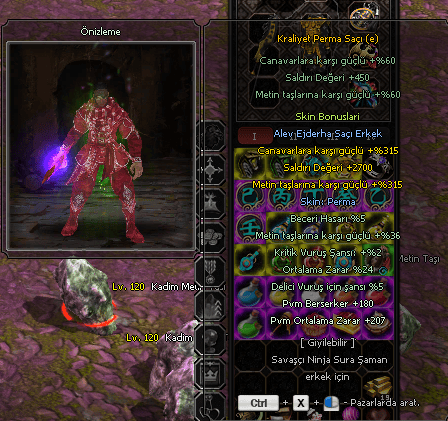 PERMA KOSTUM SETI +SÖRFLU MANU HEPSİ +150 PVM BERZERKER ORTALAMA