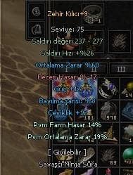 OYUN SONU ZEHİR +9 60 ORT GÜÇ ÇEVİKLİK TEKLİF VER