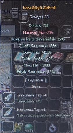 +8 KARABÜYÜ ZIRH
