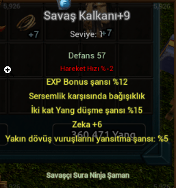 SAVAŞ KALKANI +9 TEKLİF ALINIR