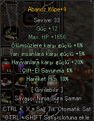+9 ABANOZ KÜPE 5 YARI 20 HAYVAN 10 HIZ