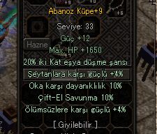 +9 ABANOZ KÜPE 20 EŞYA 10 OK 10 ÇİFT EL