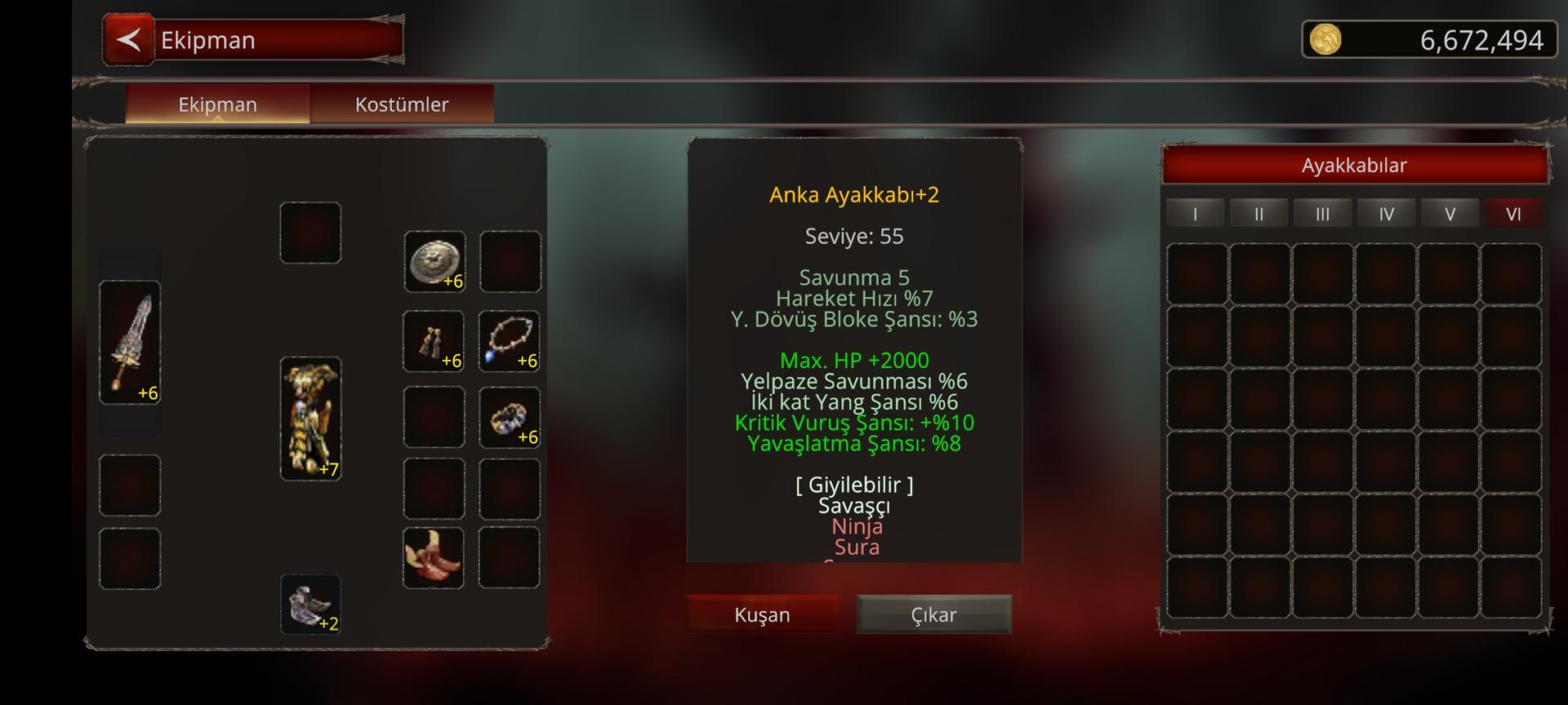 68 Level Sav. İtemlerle beraber M fiyatına