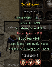 +8 48 ORT ÖLÜMSÜZ ZEHİR KILICI