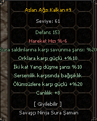 +9 ASLAN AĞZI KALKAN