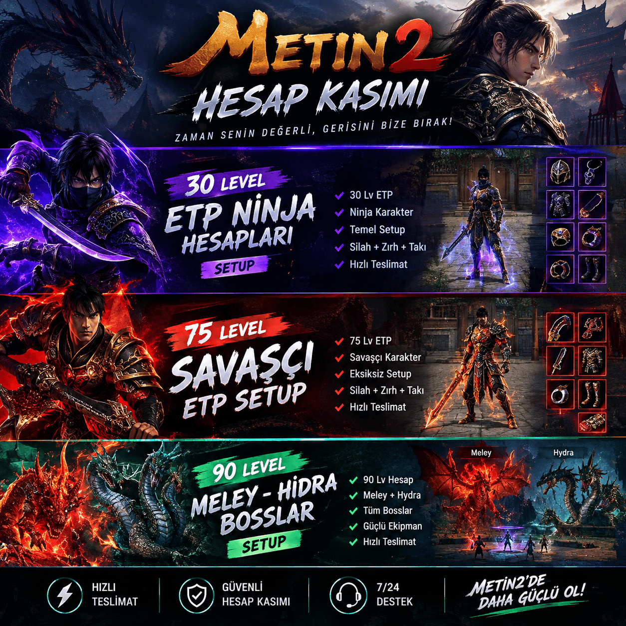 hesaplarınız özenle ve ivedilikle teslim edilir