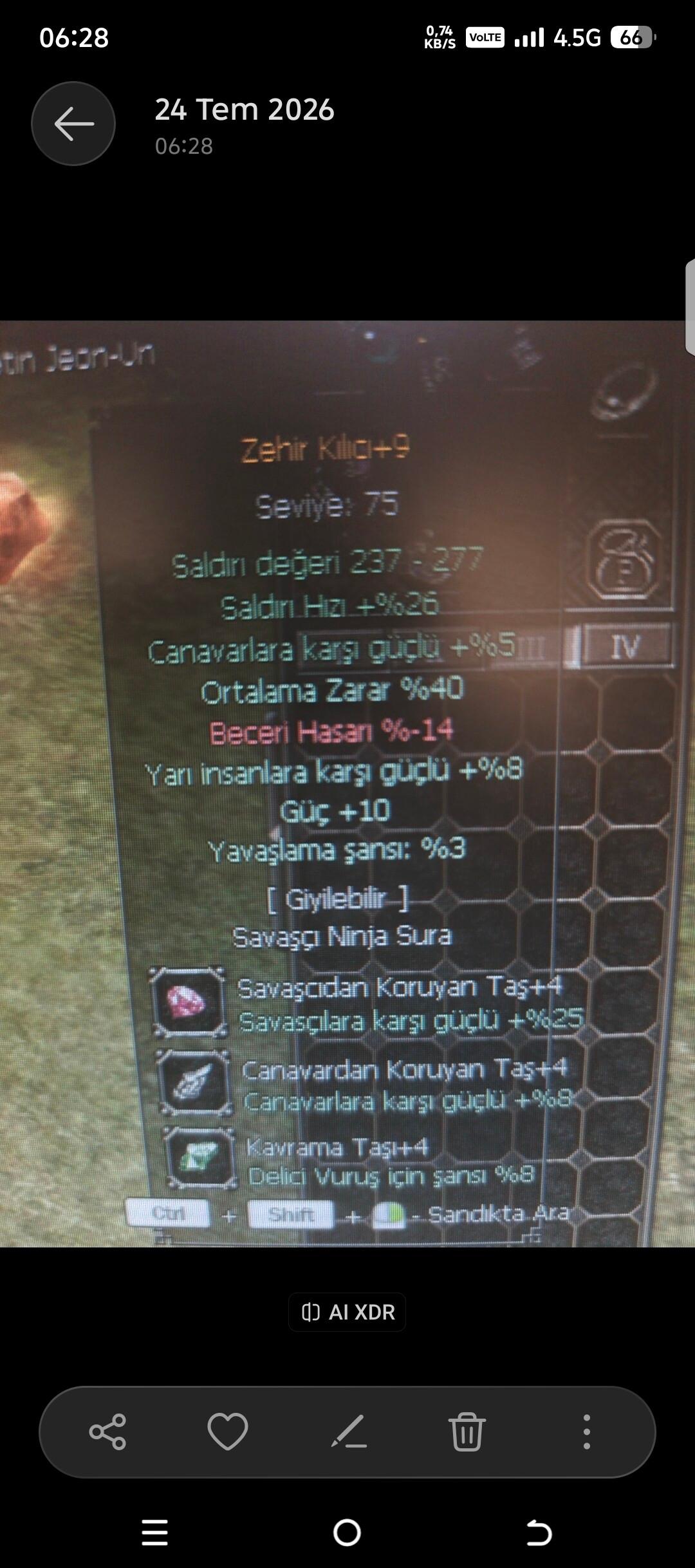 +9 zehir 40 Ort 10 güç 8 yarı