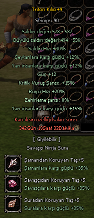 +342 GÜN İKSİRLİ TRITON KILICI HEMEN TESLİMAT