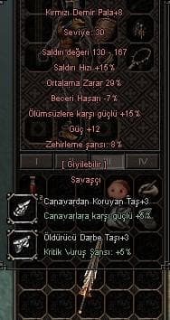 +8 29 ORT 12 GÜÇ 8 ZEHİRLEME 15 ÖLÜMSÜZ KDP