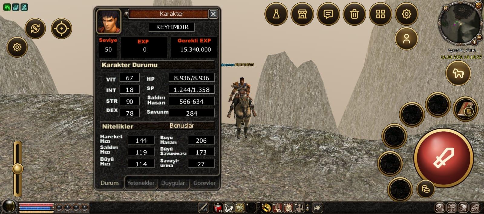 50 LVL HAVA ÖFKE G BİYO LANET AZ KALDİ