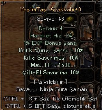 10 KILIC - 10 CİFTEL - 10 KRİTİK - 1500 HP