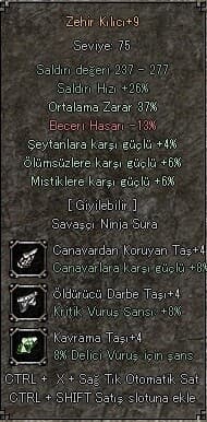 +9 ZEHİR 37 ORT 6 ÖLÜMSÜZ 4 ŞEYTAN