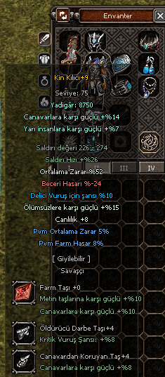 +9 KİN 52 ORT +0 (9 PARÇA) RUH SET TOPLAM FİYAT