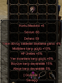 8 15 KORKU MASKESİ SATILIR