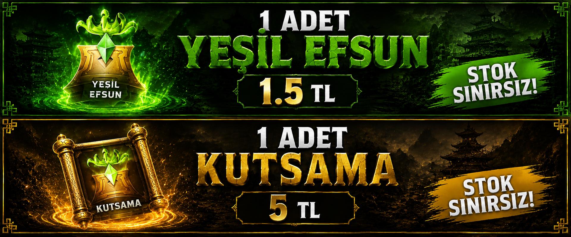 STOK SINIRSIZ YEŞİL EFSUN.   KUTSAMA