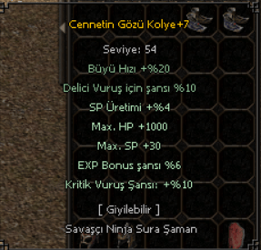 +7 CENNETİN GÖZÜ KOLYE