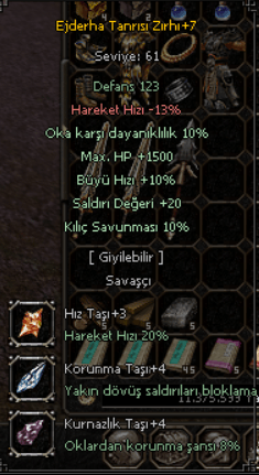 +7 1-1'lik EJDERHA TANRISI ZIRH (ET)