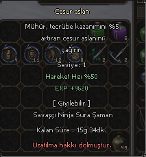 8 GÜNLÜK CESUR ASLAN - BİNEK (EXP'Lİ)