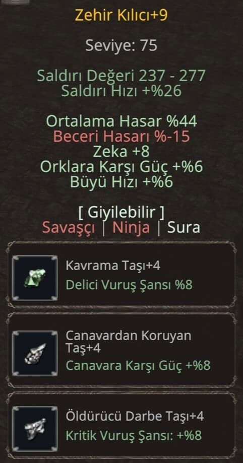 9+ ZEHİR 44 ORT 8 ZEKA
