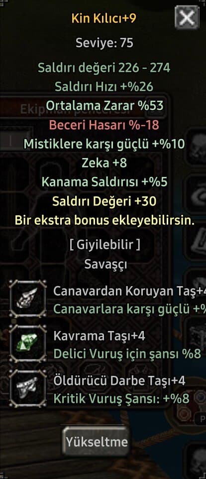 Elit kin kılıcı +9