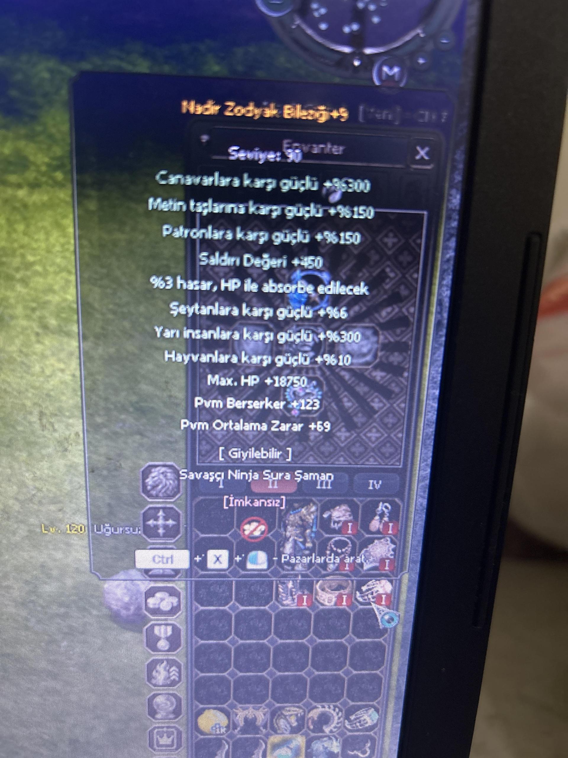 ZODYAK SET 30-150leri Atılmış OYUN İÇİ 50 KT SATILIR
