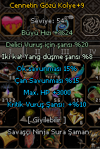 +9 CENNETİN GÖZÜ KOLYE