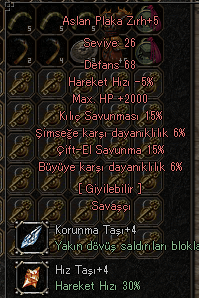 15 KILIÇ 15 ÇİFTEL 2000 HP +4 TAŞLI ELİT ASLAN