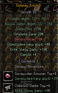 28 ORT 18 KRİTİK +4 TAŞLI METİN CANAVARI DOLUNAY