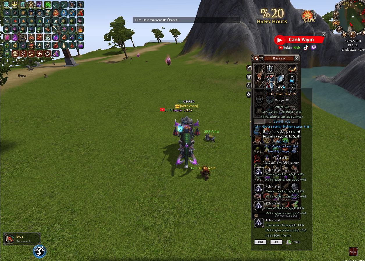 +9 RUH +9  60 ORT ZEHİR KILICI  10 M VURAN HESAP İTEMLERİ